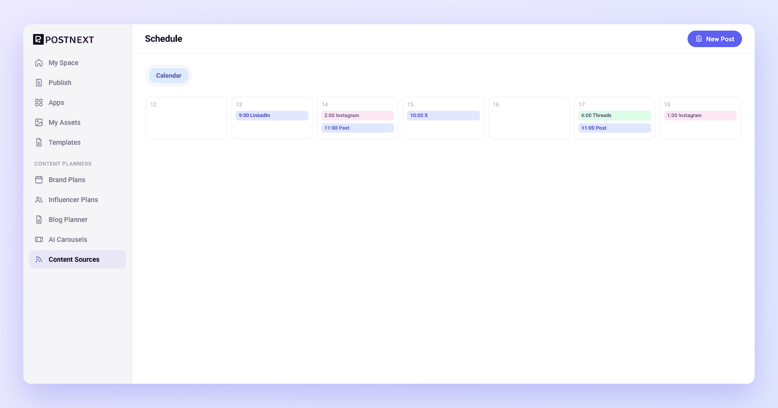 Curate, then schedule on your terms